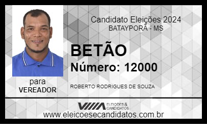 Candidato BETÃO 2024 - BATAYPORÃ - Eleições