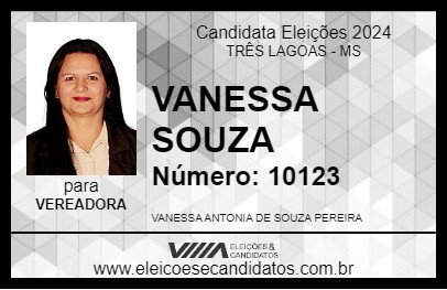 Candidato VANESSA SOUZA 2024 - TRÊS LAGOAS - Eleições