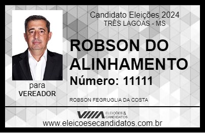 Candidato ROBSON DO ALINHAMENTO 2024 - TRÊS LAGOAS - Eleições