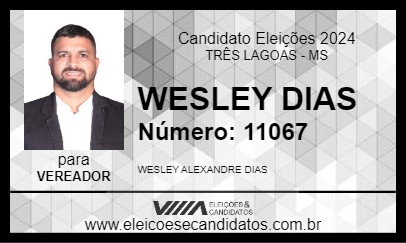 Candidato WESLEY  DIAS 2024 - TRÊS LAGOAS - Eleições