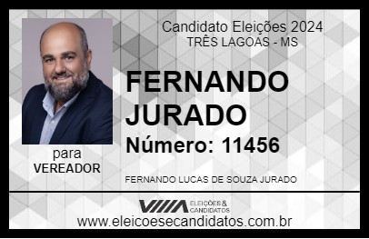 Candidato FERNANDO JURADO 2024 - TRÊS LAGOAS - Eleições