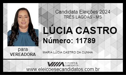 Candidato LÚCIA CASTRO 2024 - TRÊS LAGOAS - Eleições