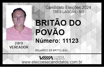 Candidato BRITÃO DO POVÃO 2024 - TRÊS LAGOAS - Eleições