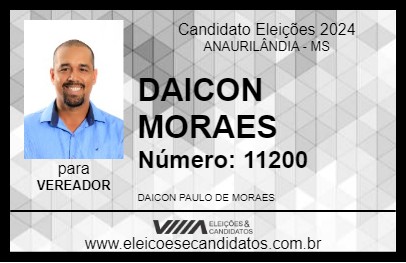 Candidato DAICON MORAES 2024 - ANAURILÂNDIA - Eleições