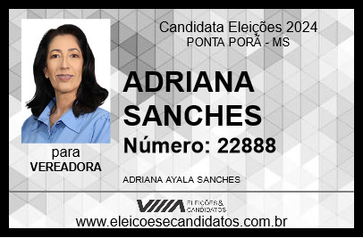 Candidato ADRIANA SANCHES 2024 - PONTA PORÃ - Eleições