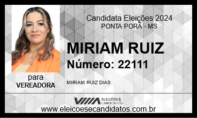 Candidato MIRIAM RUIZ 2024 - PONTA PORÃ - Eleições