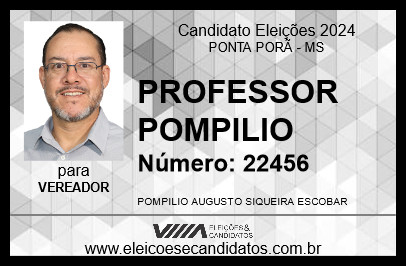 Candidato PROFESSOR POMPILIO 2024 - PONTA PORÃ - Eleições