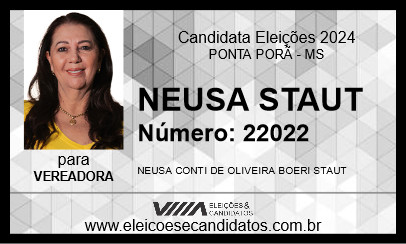 Candidato NEUSA STAUT 2024 - PONTA PORÃ - Eleições