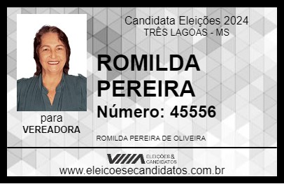 Candidato ROMILDA PEREIRA 2024 - TRÊS LAGOAS - Eleições