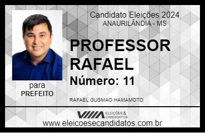 Candidato PROFESSOR RAFAEL 2024 - ANAURILÂNDIA - Eleições