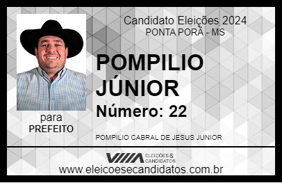 Candidato POMPILIO JÚNIOR 2024 - PONTA PORÃ - Eleições