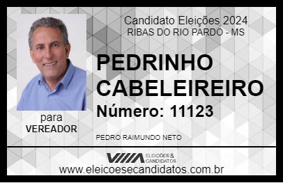 Candidato PEDRINHO CABELEIREIRO 2024 - RIBAS DO RIO PARDO - Eleições