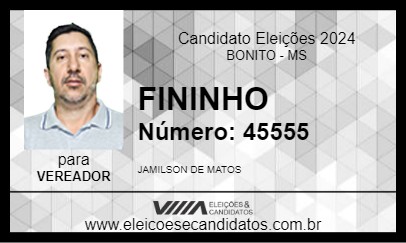 Candidato FININHO 2024 - BONITO - Eleições