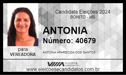 Candidato ANTONIA 2024 - BONITO - Eleições