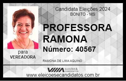 Candidato PROFESSORA RAMONA 2024 - BONITO - Eleições