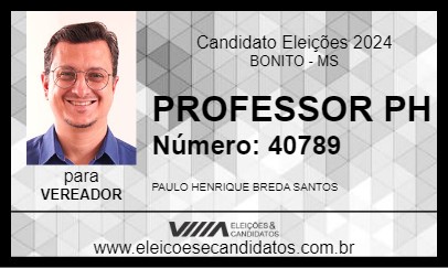 Candidato PROFESSOR PH 2024 - BONITO - Eleições