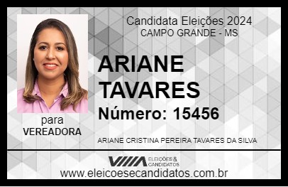 Candidato ARIANE TAVARES 2024 - CAMPO GRANDE - Eleições