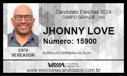 Candidato JHONNY LOVE 2024 - CAMPO GRANDE - Eleições