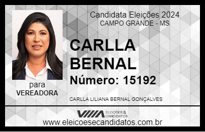 Candidato CARLLA BERNAL 2024 - CAMPO GRANDE - Eleições