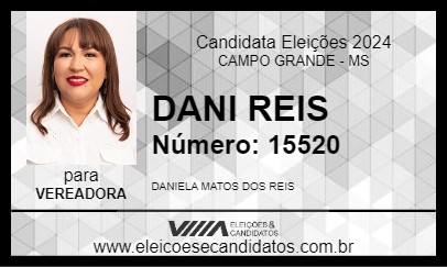 Candidato DANI REIS 2024 - CAMPO GRANDE - Eleições