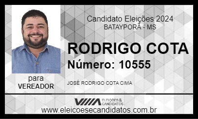 Candidato RODRIGO COTA 2024 - BATAYPORÃ - Eleições