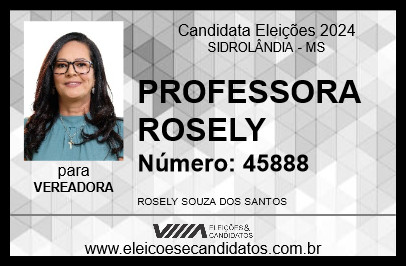 Candidato PROFESSORA ROSELY 2024 - SIDROLÂNDIA - Eleições