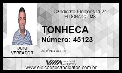 Candidato TONHECA 2024 - ELDORADO - Eleições