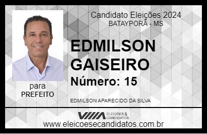 Candidato EDMILSON GAISEIRO 2024 - BATAYPORÃ - Eleições