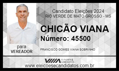 Candidato CHICÃO VIANA 2024 - RIO VERDE DE MATO GROSSO - Eleições