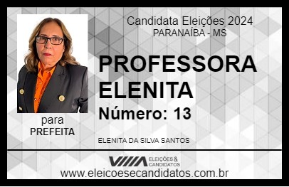 Candidato PROFESSORA ELENITA 2024 - PARANAÍBA - Eleições