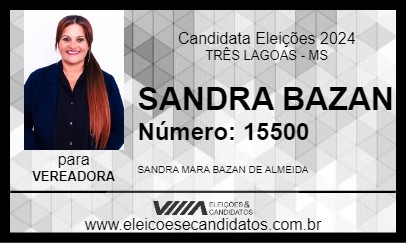 Candidato SANDRA BAZAN 2024 - TRÊS LAGOAS - Eleições