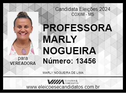 Candidato PROFESSORA MARLY NOGUEIRA 2024 - COXIM - Eleições