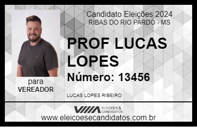 Candidato PROF LUCAS LOPES 2024 - RIBAS DO RIO PARDO - Eleições