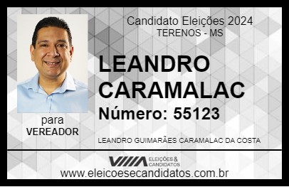 Candidato LEANDRO CARAMALAC 2024 - TERENOS - Eleições