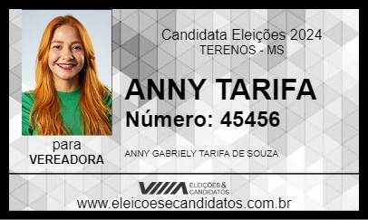 Candidato ANNY TARIFA 2024 - TERENOS - Eleições