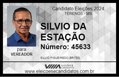 Candidato SILVIO DA ESTAÇÃO 2024 - TERENOS - Eleições