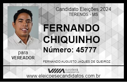 Candidato FERNANDO CHIQUINHO 2024 - TERENOS - Eleições