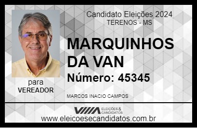 Candidato MARQUINHOS DA VAN 2024 - TERENOS - Eleições