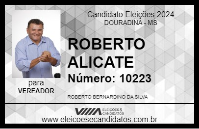 Candidato ROBERTO ALICATE 2024 - DOURADINA - Eleições