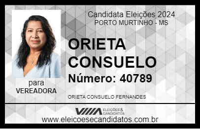 Candidato ORIETA CONSUELO 2024 - PORTO MURTINHO - Eleições