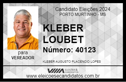 Candidato KLEBER LOUBET 2024 - PORTO MURTINHO - Eleições