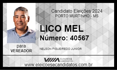 Candidato LICO MEL 2024 - PORTO MURTINHO - Eleições