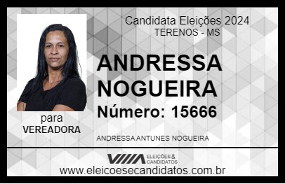 Candidato ANDRESSA NOGUEIRA 2024 - TERENOS - Eleições