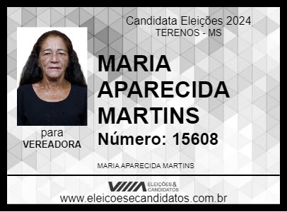 Candidato MARIA APARECIDA MARTINS 2024 - TERENOS - Eleições