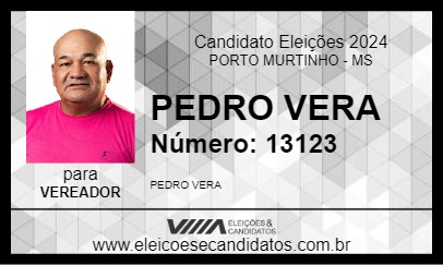 Candidato PEDRO VERA 2024 - PORTO MURTINHO - Eleições