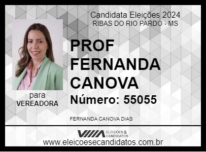 Candidato PROF FERNANDA CANOVA 2024 - RIBAS DO RIO PARDO - Eleições