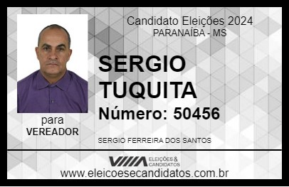 Candidato SERGIO TUQUITA 2024 - PARANAÍBA - Eleições