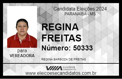 Candidato REGINA FREITAS 2024 - PARANAÍBA - Eleições