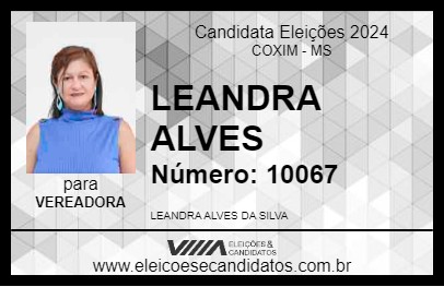 Candidato LEANDRA ALVES 2024 - COXIM - Eleições