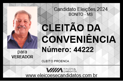 Candidato CLEITÃO DA CONVENIÊNCIA 2024 - BONITO - Eleições